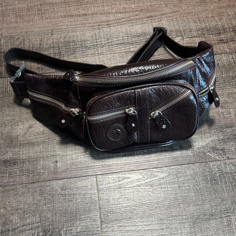 RockBun Dark Brown Leather Belt Bag